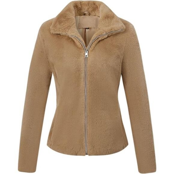 Jackets & Blazers - Women's Faux Fur Coat, Spring and Winter Sherpa Fleece Fuzzy Shearling Jacket